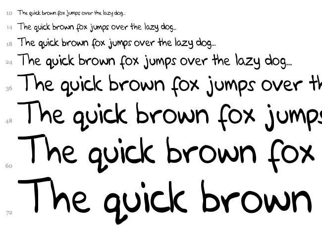 Glenns Hand font waterfall